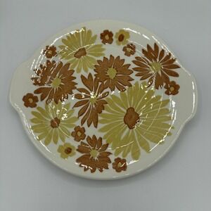 Royal Ironstone Vtg Frolic Sunshine Serving Platter 11.5" Sunflower Flower Power